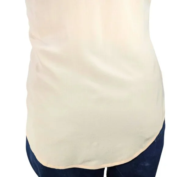 Max Studio Large NWT Sleeveless Peach Silk Collared Blouse - Picture 7 of 9